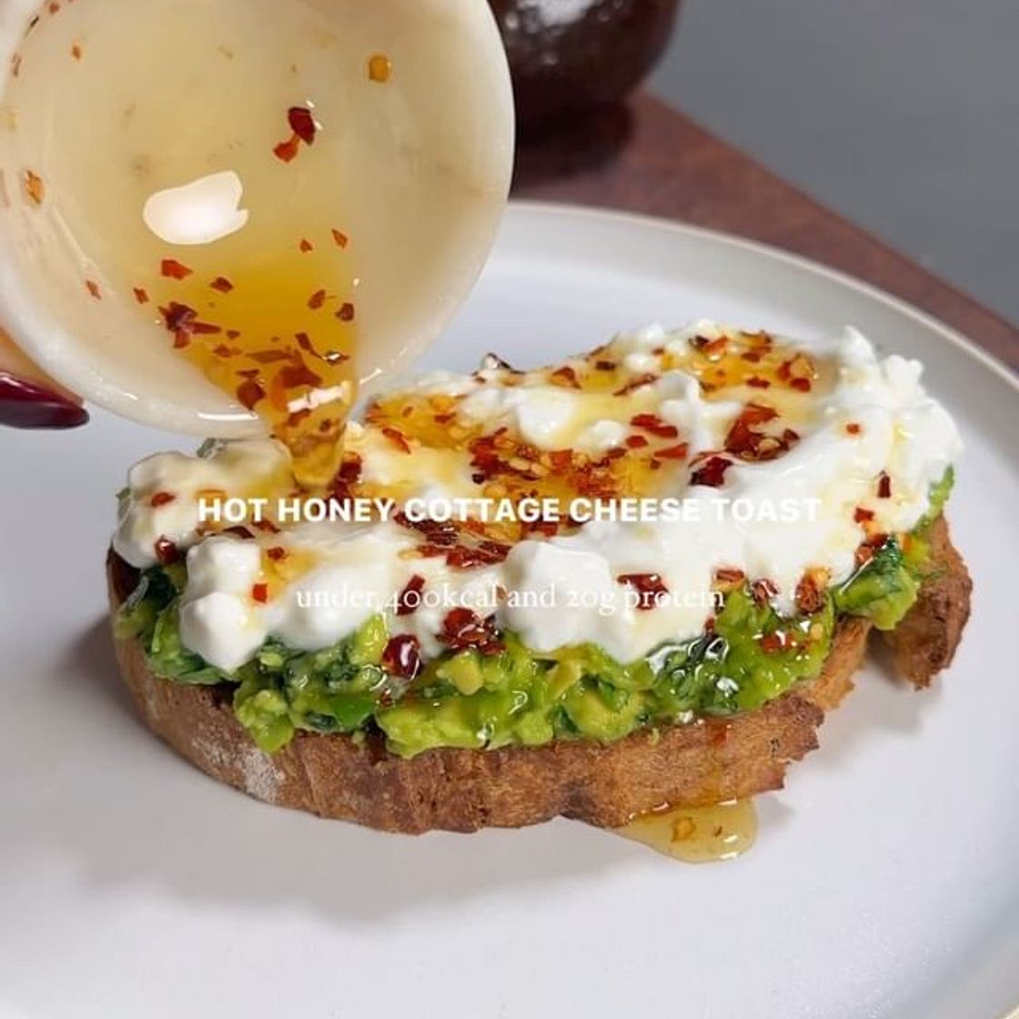HOT HONEY COTTAGE CHEESE TOASTS