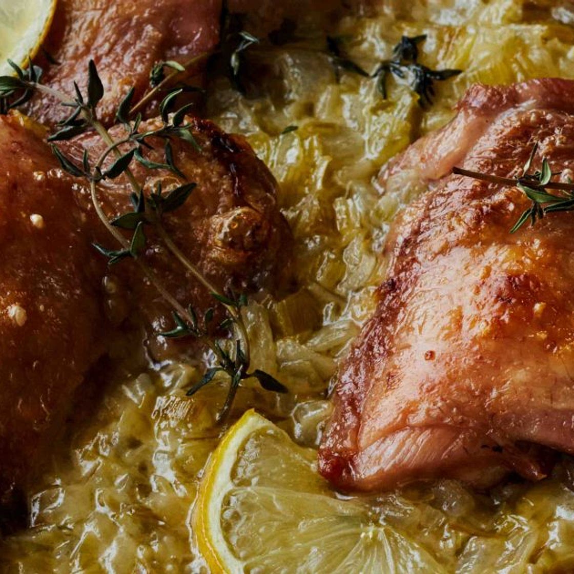 Creamy Chicken Thighs With Lemon and Thyme | Recipes