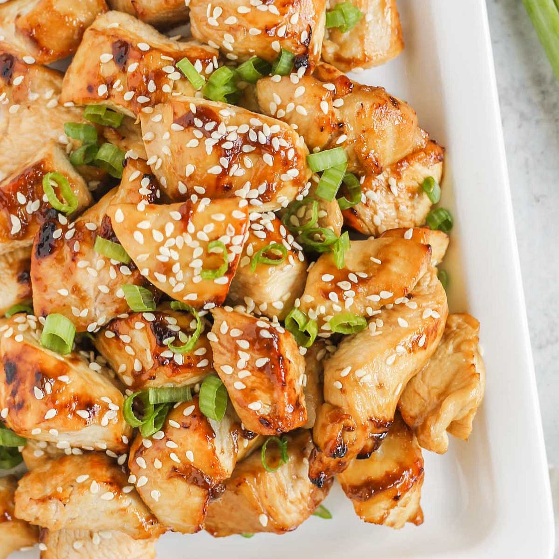 Air Fryer Teriyaki Chicken with Sesame Asparagus