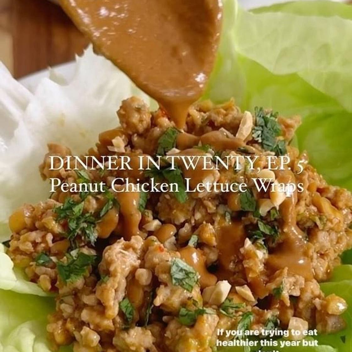 Peanut chicken lettuce wraps