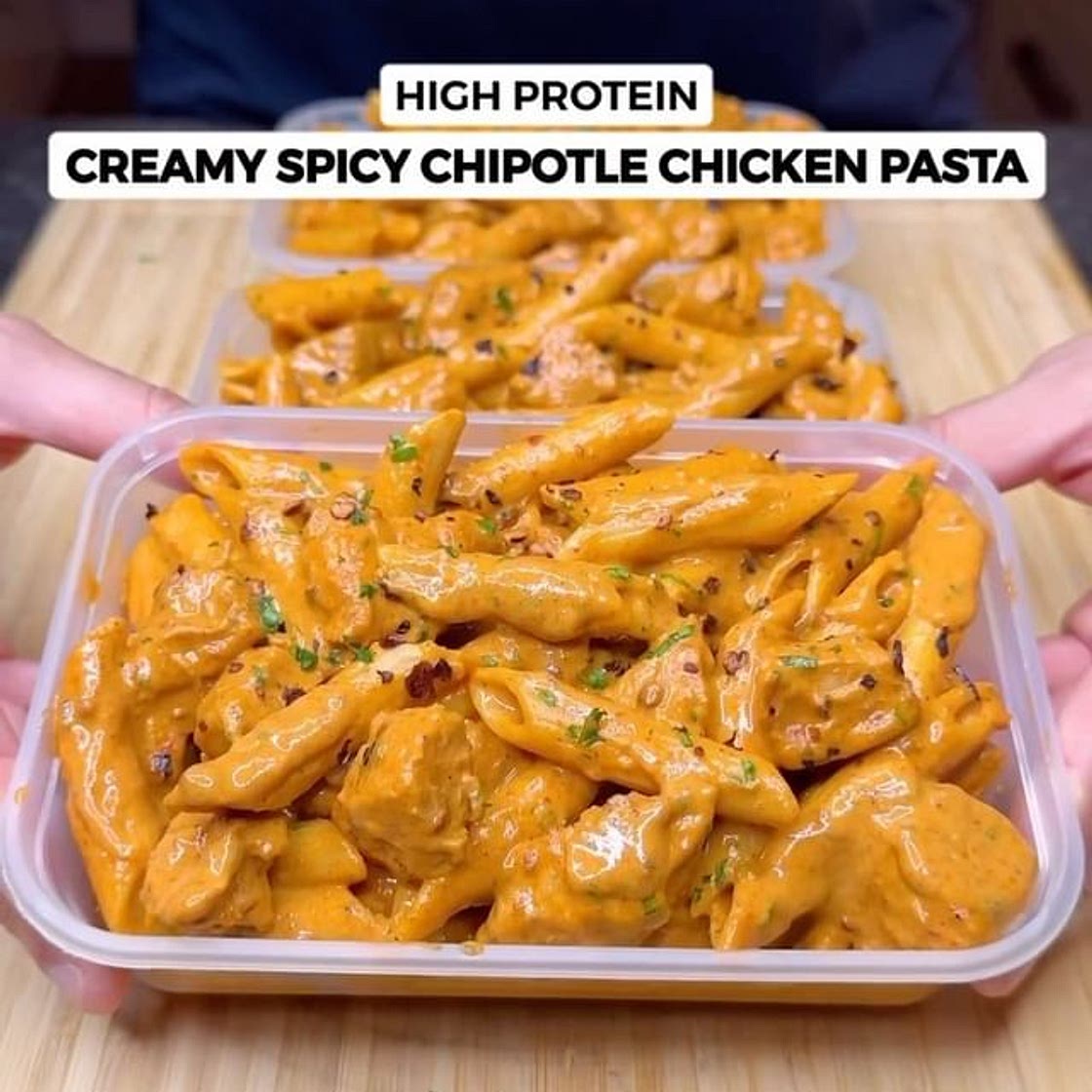 High Protein Creamy Spicy Chipotle Chicken Pasta!