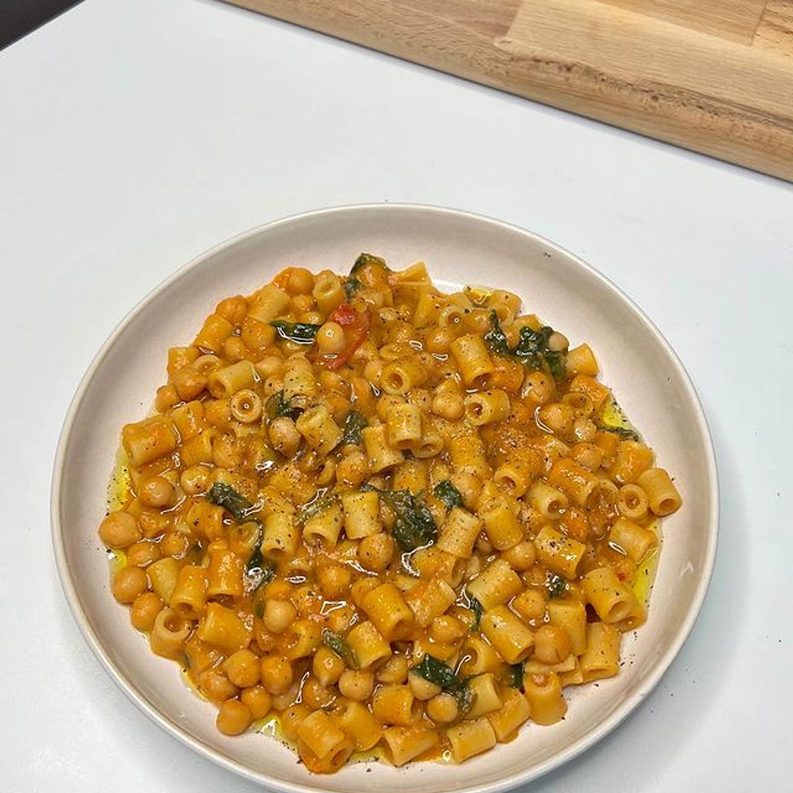 Pasta, ceci e spinaci ❤️