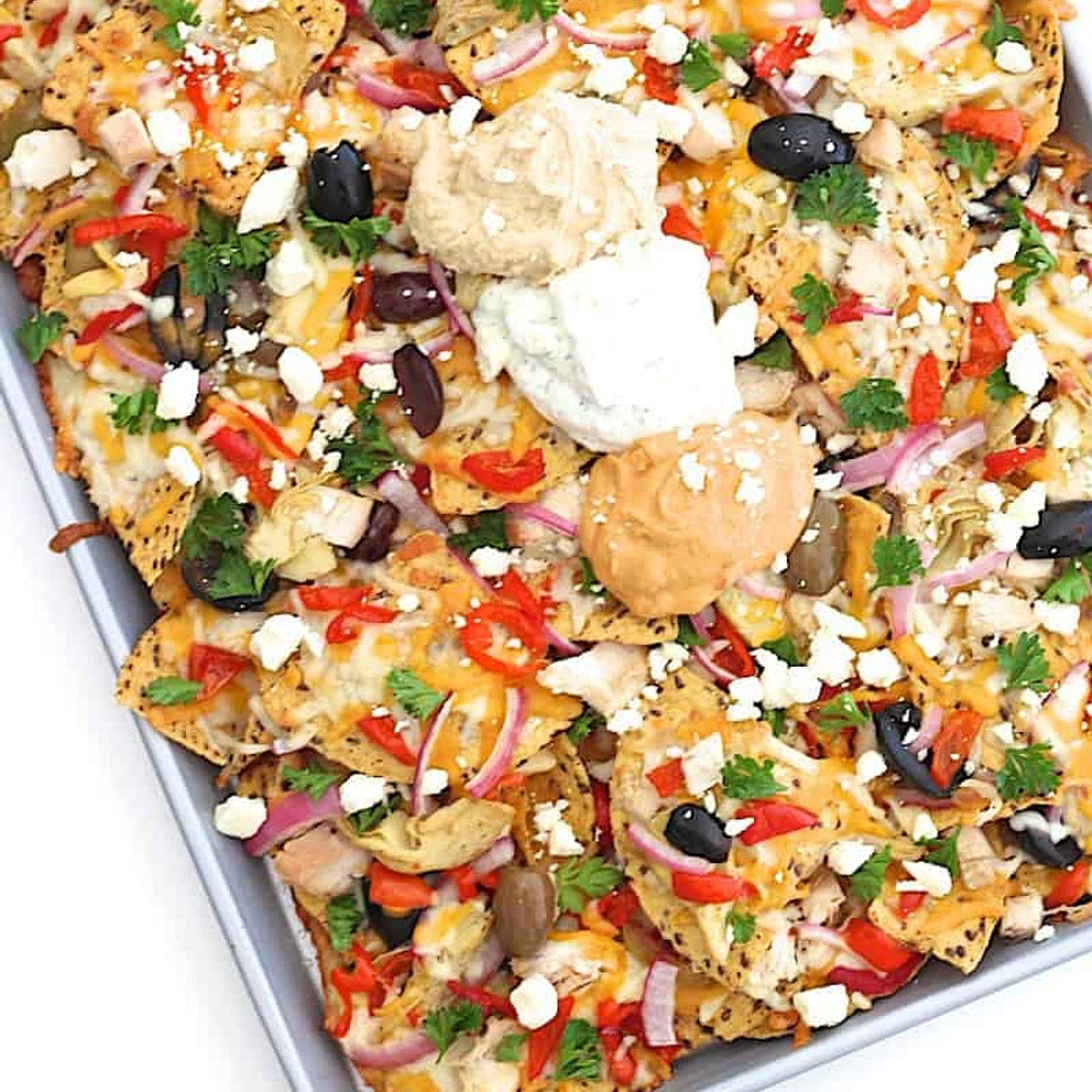 Mediterranean Nachos {The Weeknight Dinner Cookbook}