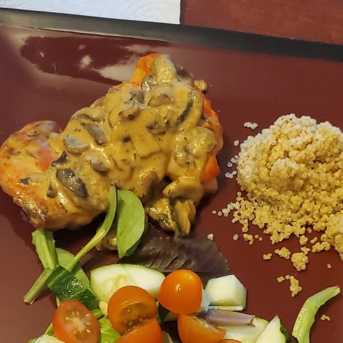 Creamy Garlic Mushroom Chicken Thighs