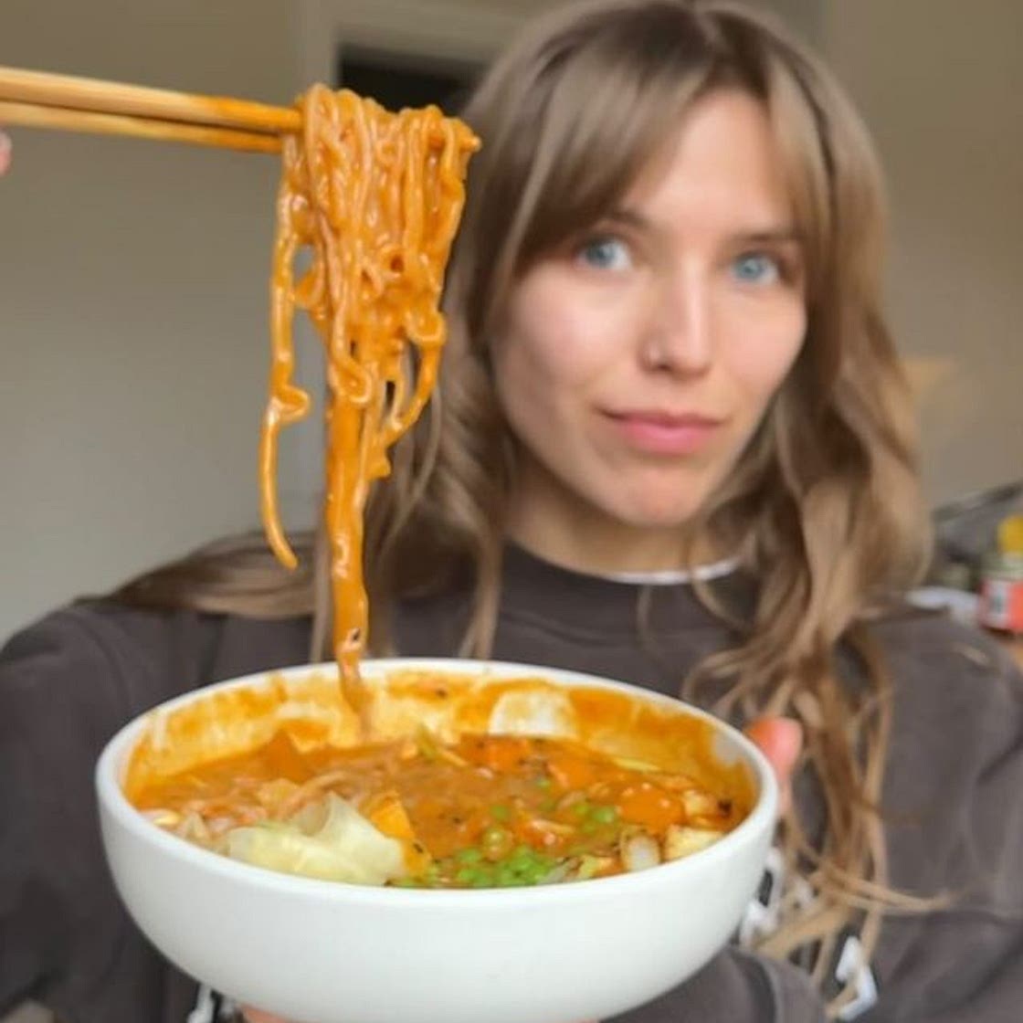 Gochujang and roasted squash noodle soup
