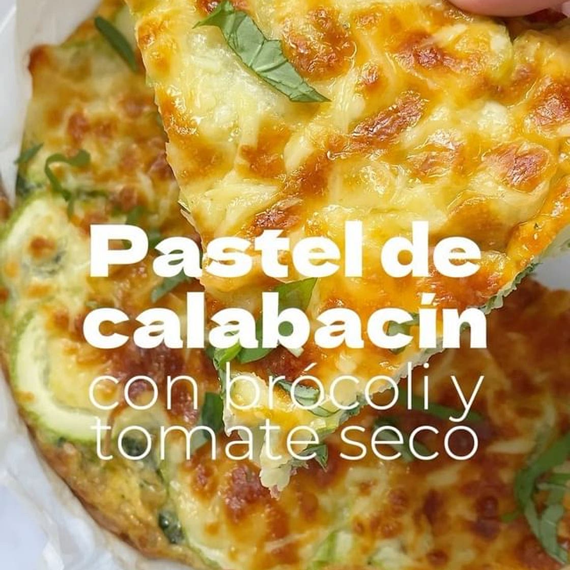 Pastel de calabacín con brócoli y tomate seco (queso opcional)
