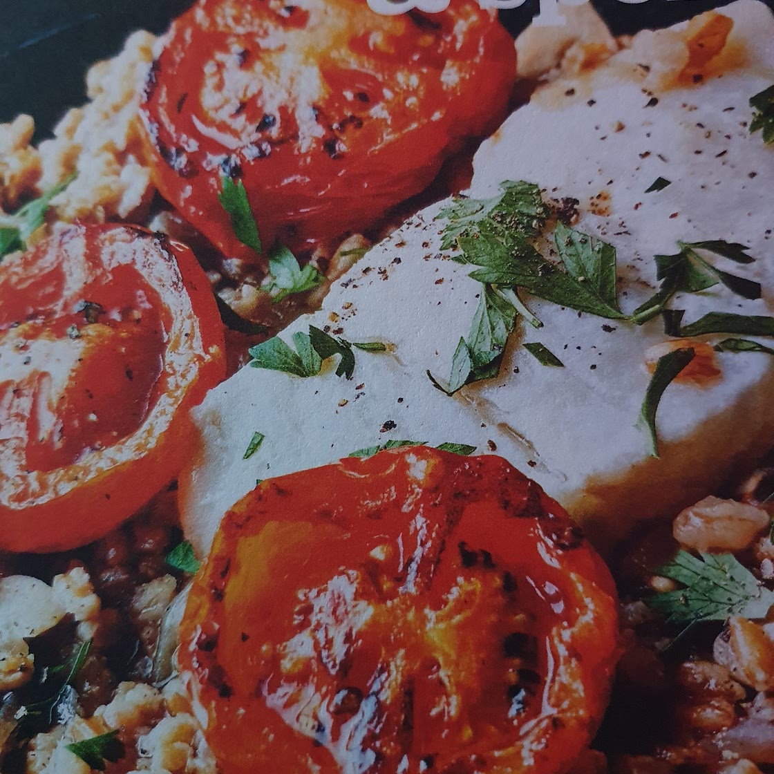 Roast cod, tomato & spelt
