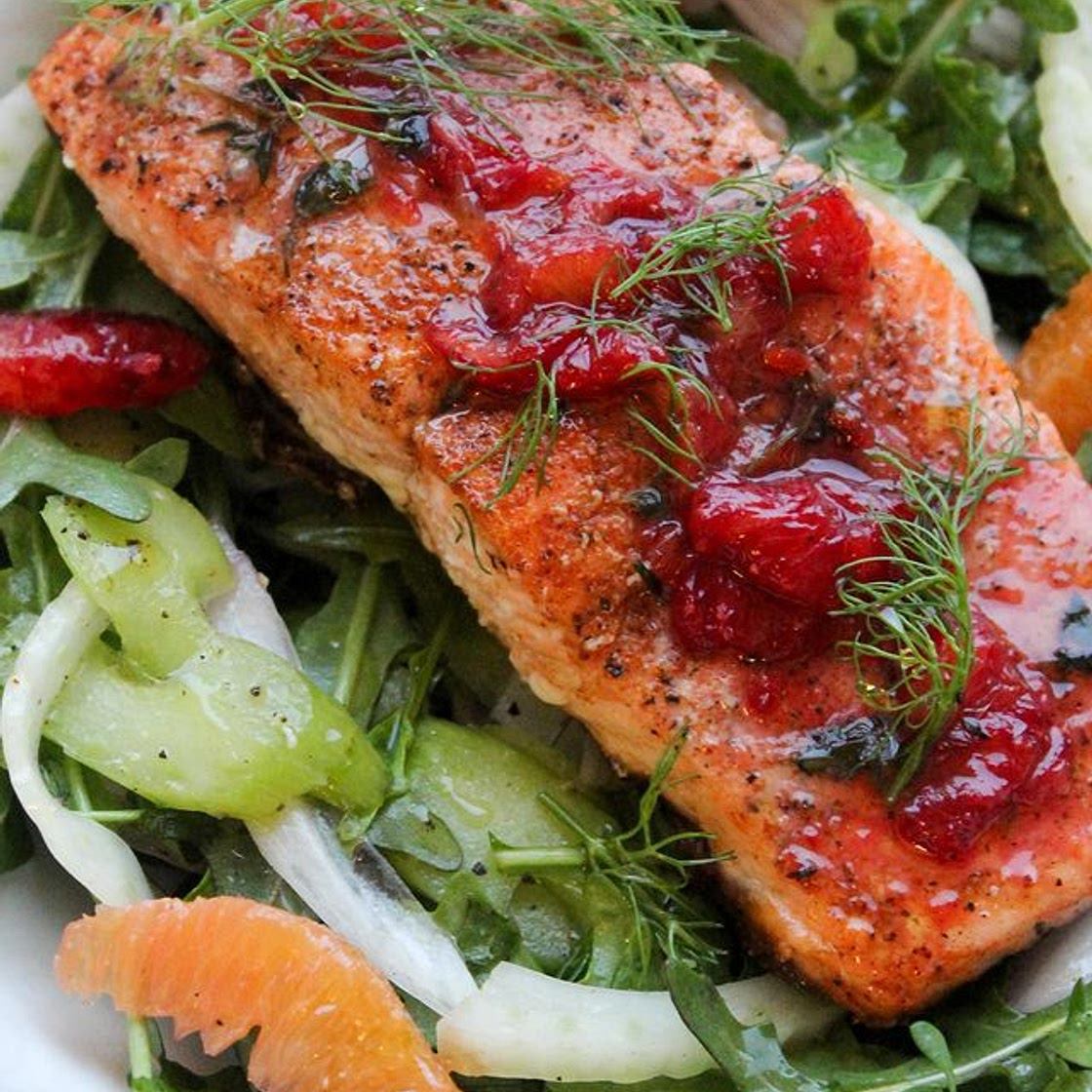 Blood Orange Salmon with Seasonal Citrus Salad