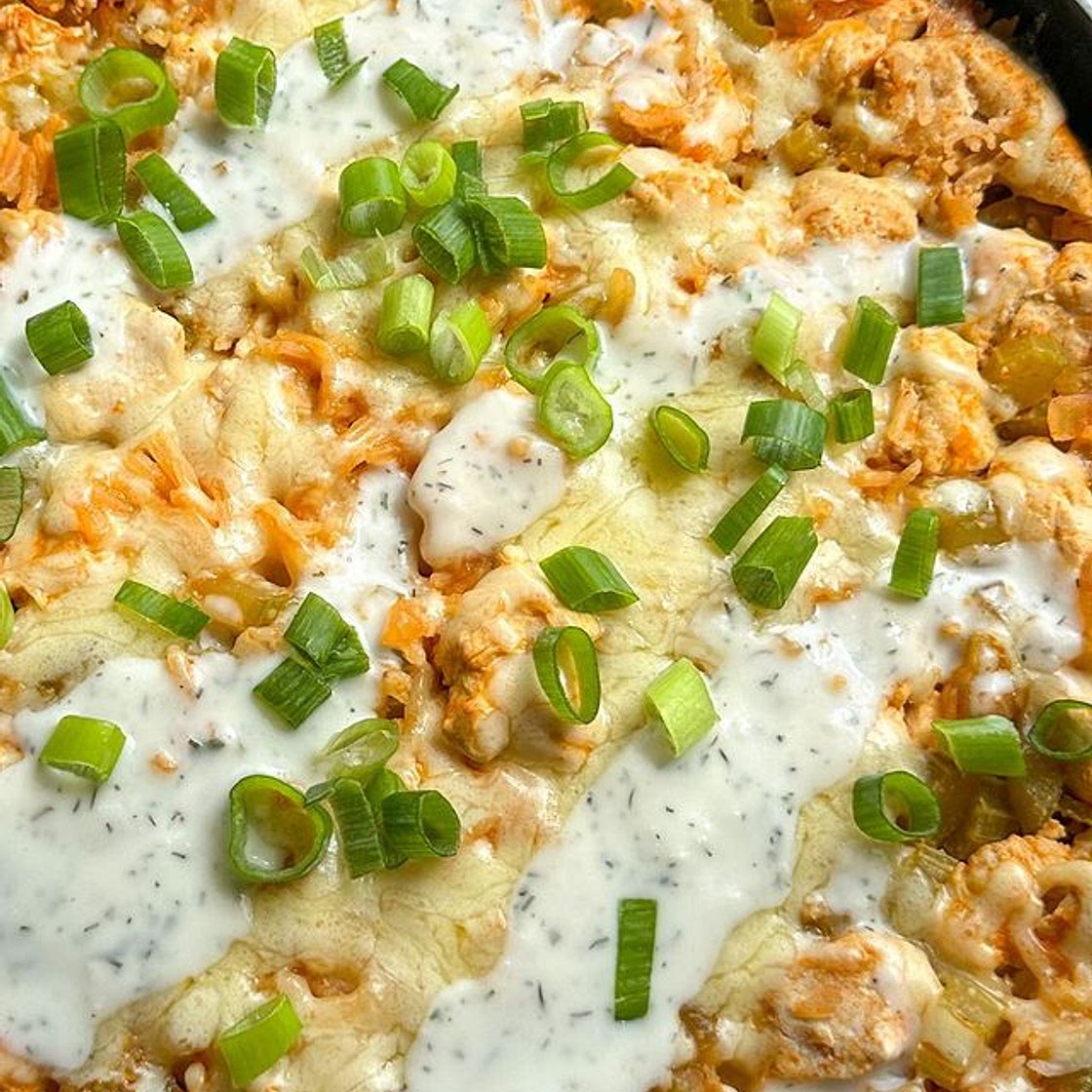 Day 7 One Pan Cheesy Buffalo Chicken Rice
