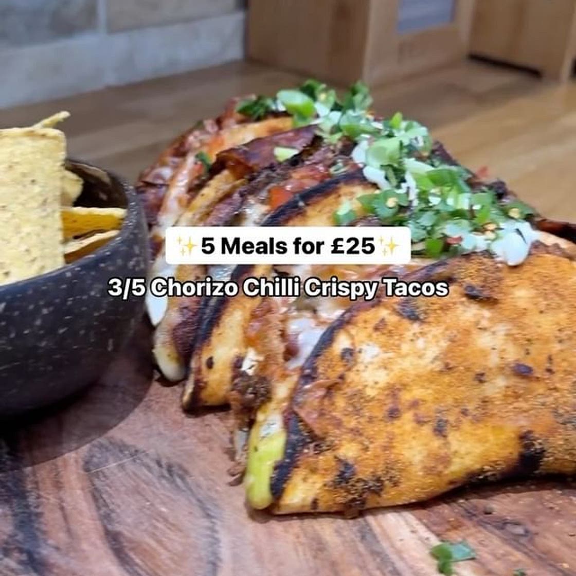 ✨Chorizo chilli crispy tacos ✨