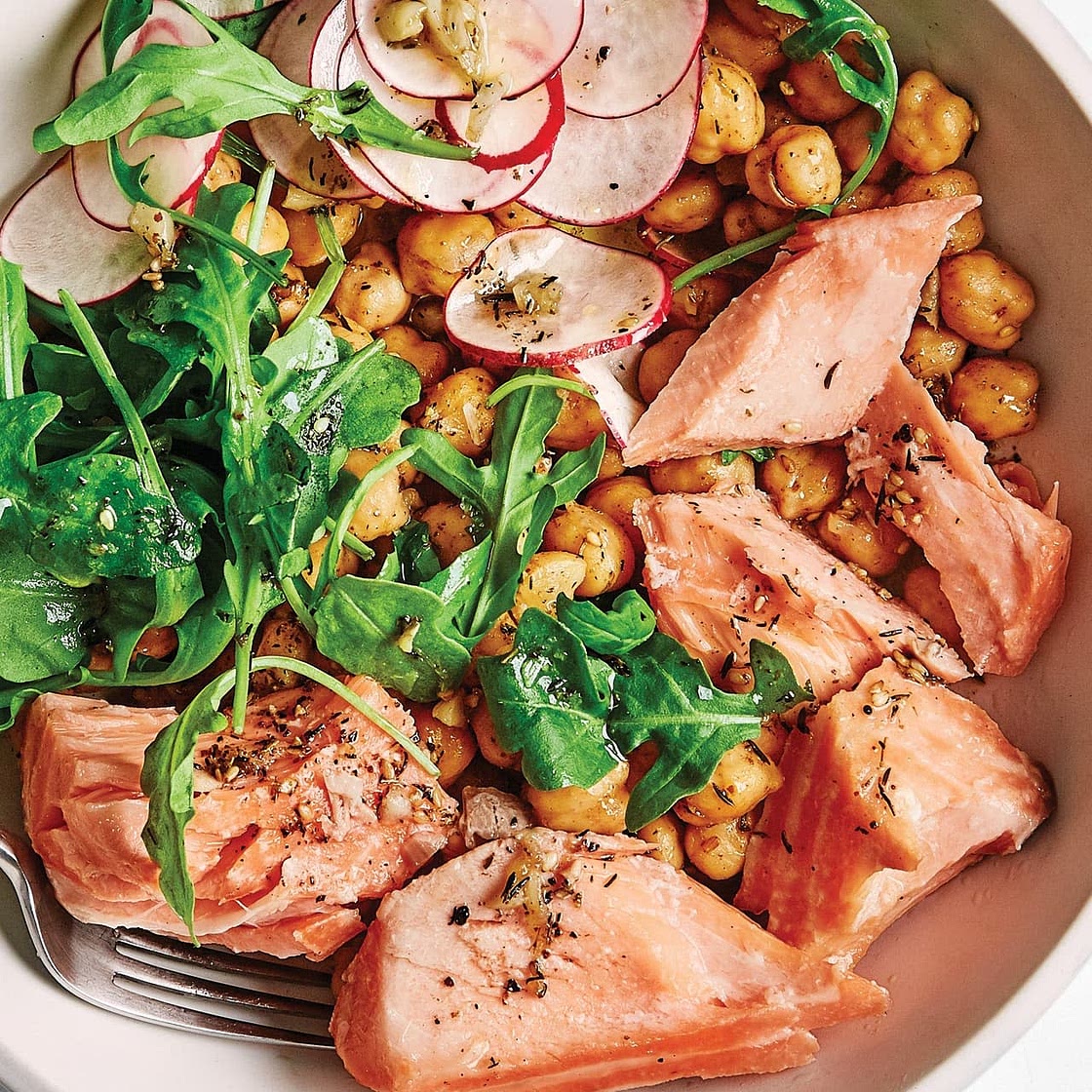 Roasted Za'atar Salmon with Chickpea Salad