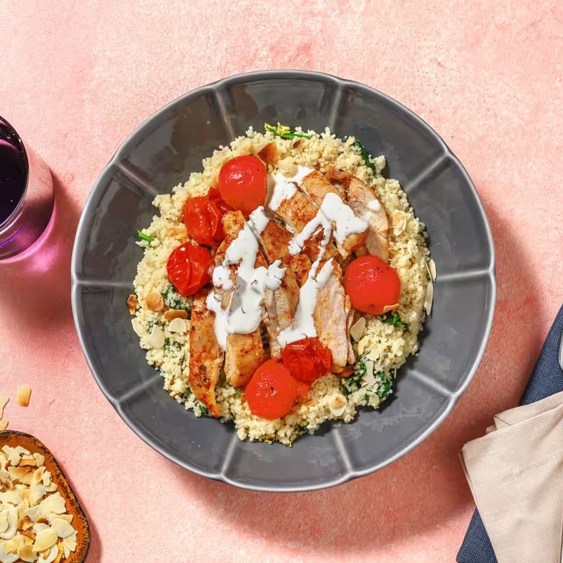 Harissa and Honey Glazed Chicken Thighs with Couscous