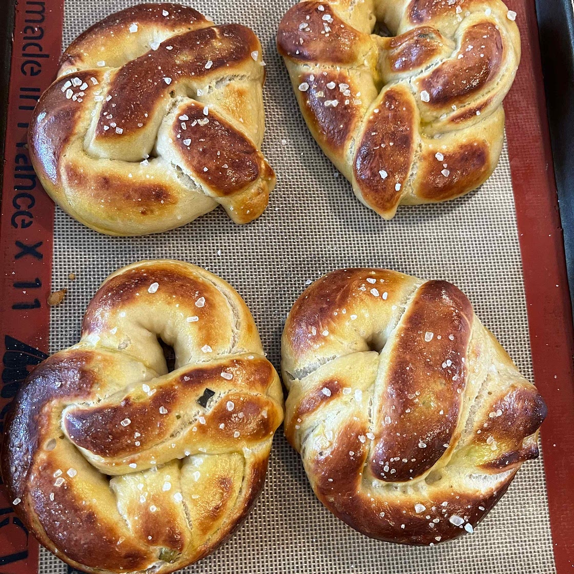 Spinach and Artichoke Stuffed Soft Pretzels