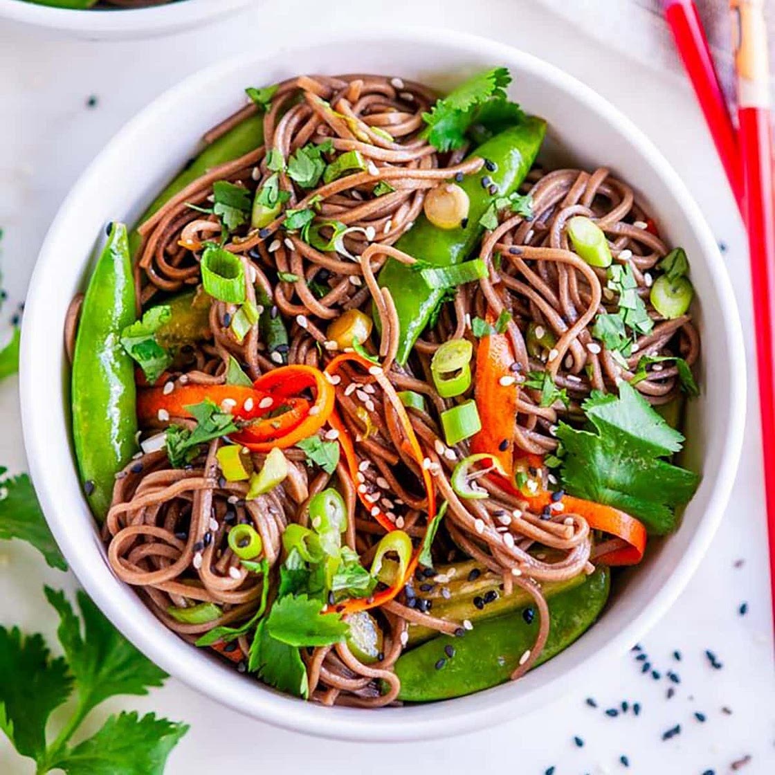 Soba Noodle Salad with Sesame Soy Dressing
