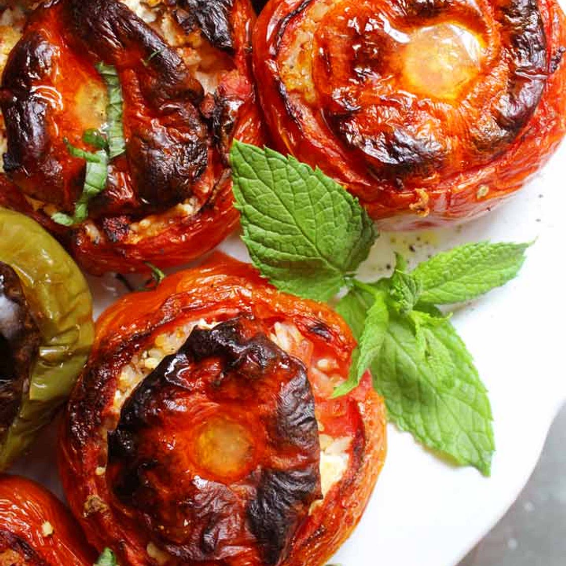 Stuffed Vegetables with Rice - Greek Gemista