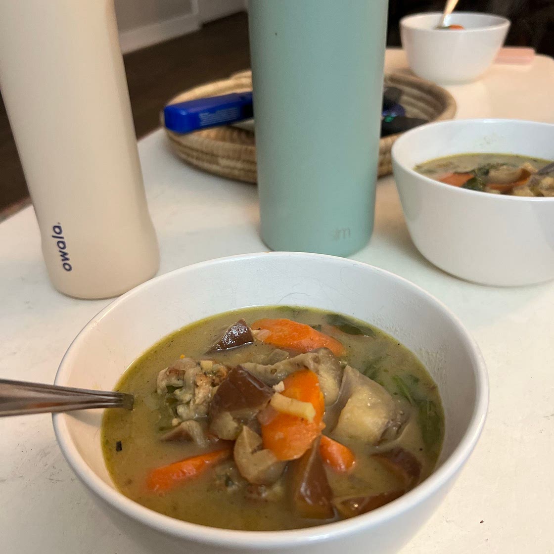 Green Curry with Chicken Meatballs and Eggplant