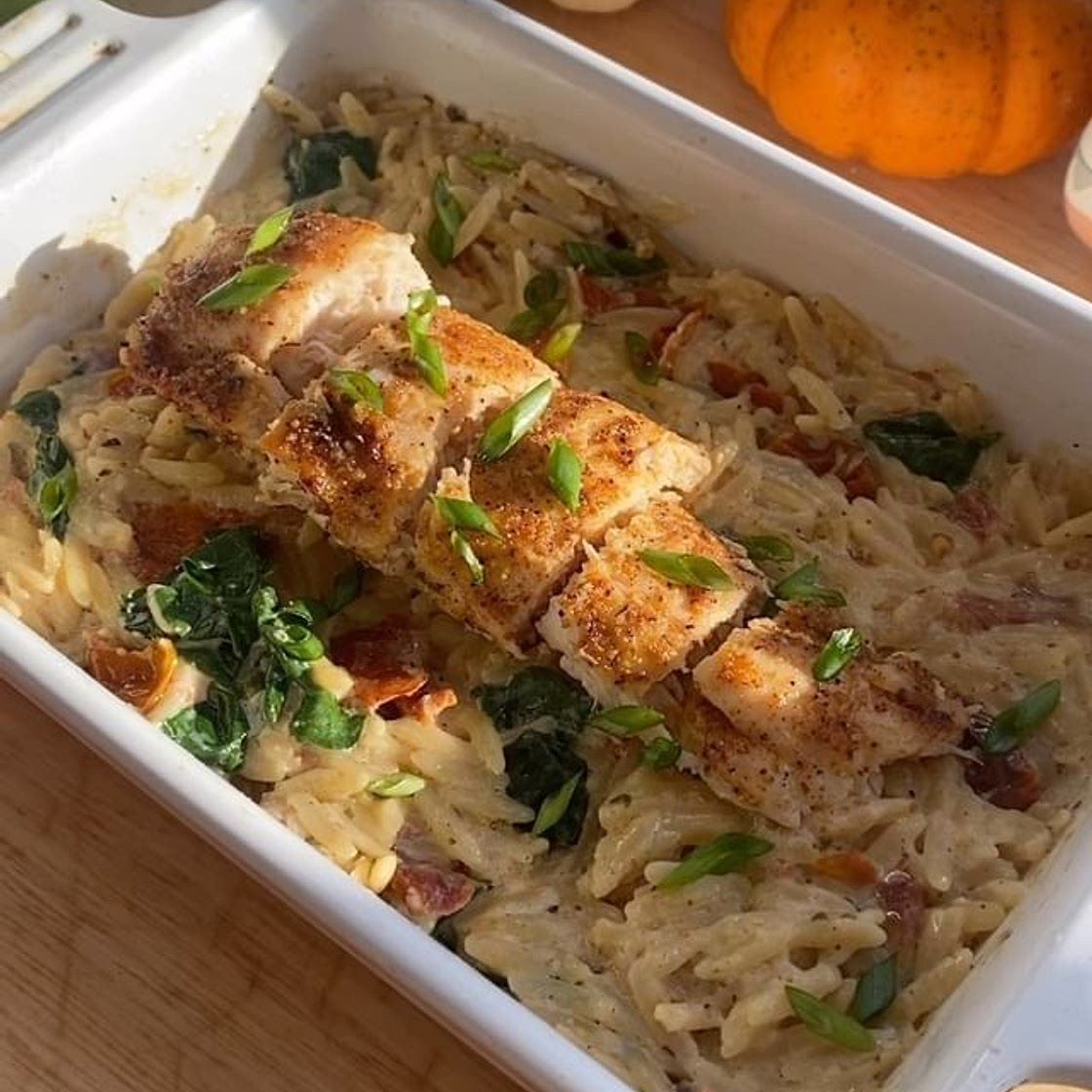Single Serve Sun-Dried Tomato, Spinach, and Chicken Orzo