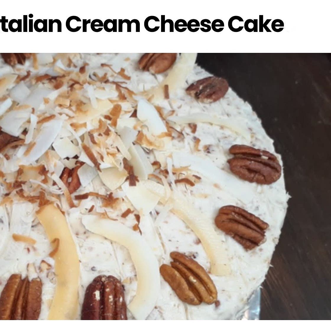 Italian Cream Cheese Cake