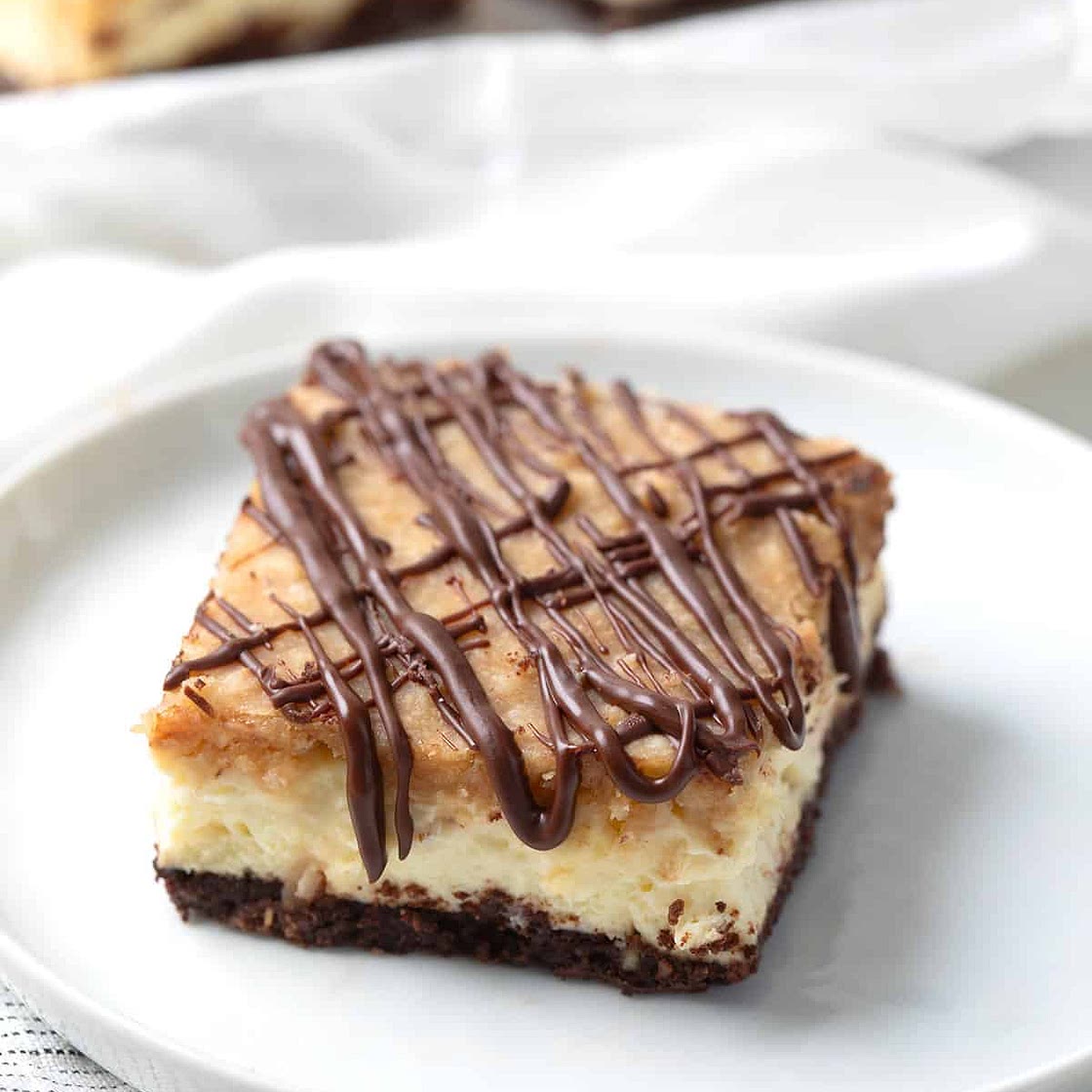 Keto Samoa Cheesecake Bars