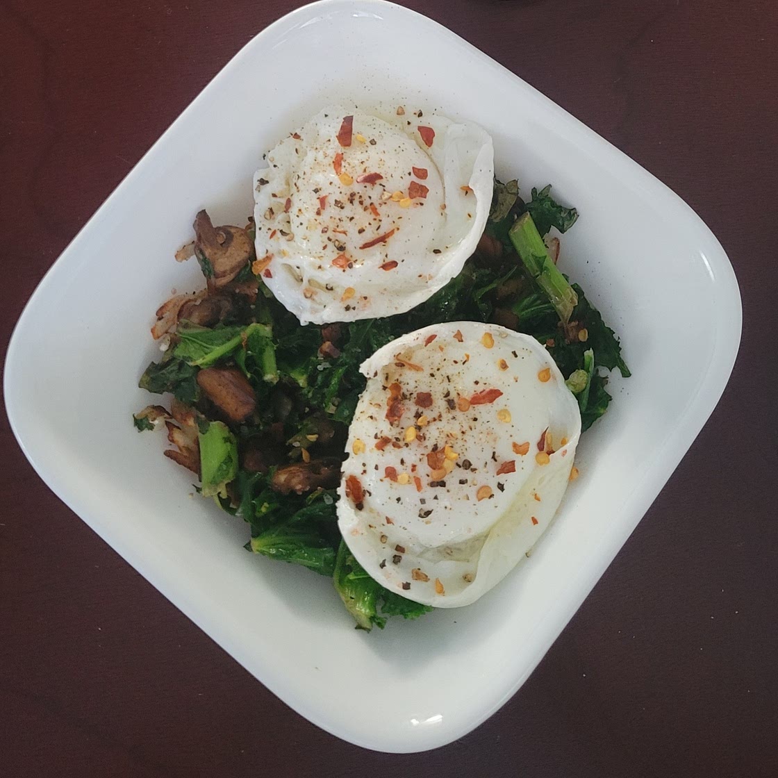 Kale Bowl with Poached Eggs