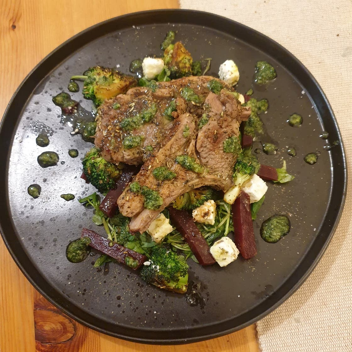 Minty Lamb with Beetroot and Charred Broccoli