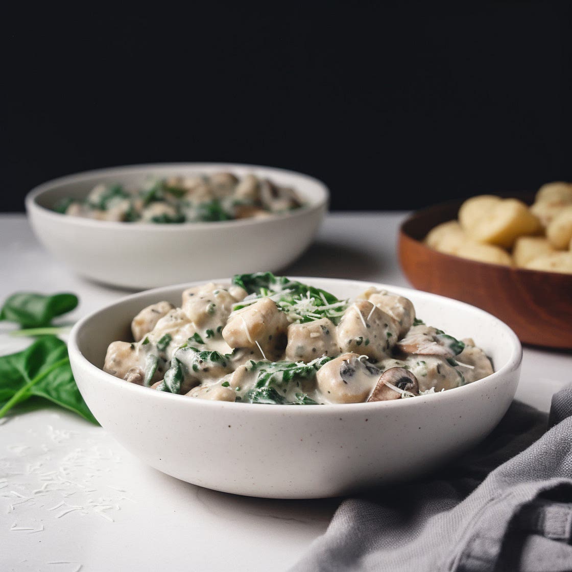 Creamy Mushroom and Spinach Gnocchi