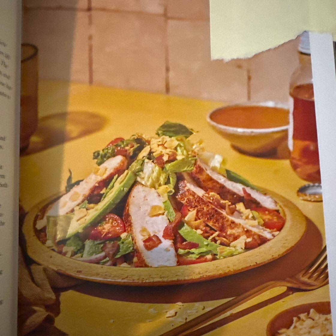 Grilled chicken salad with chili lime dressing