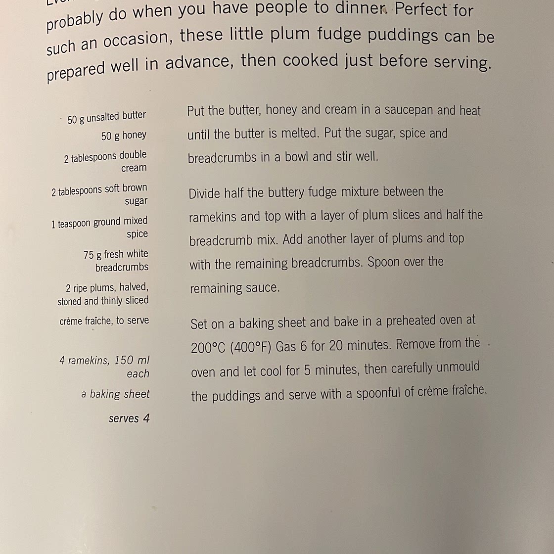Plum fudge pudding 