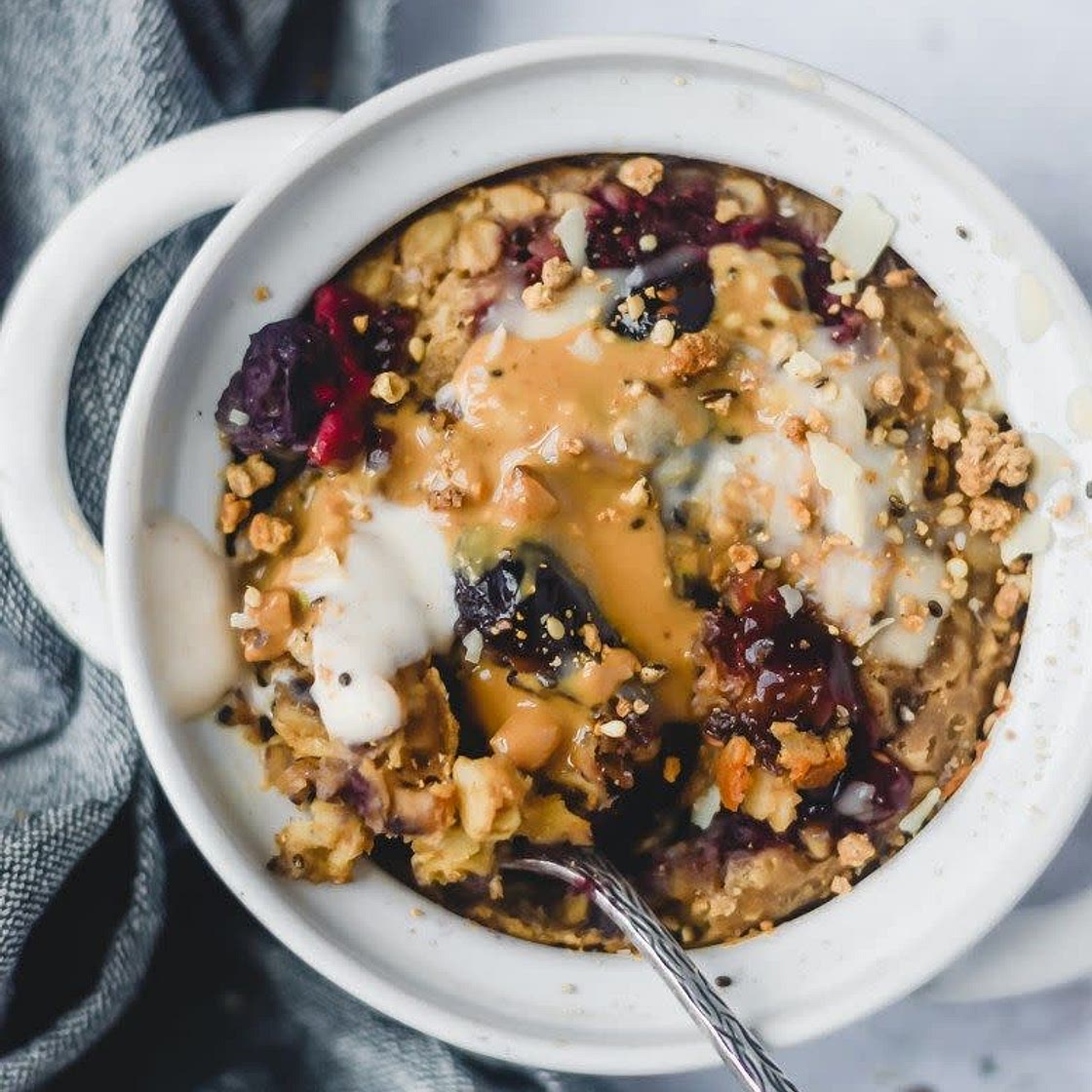 High Protein PB&J Oatmeal