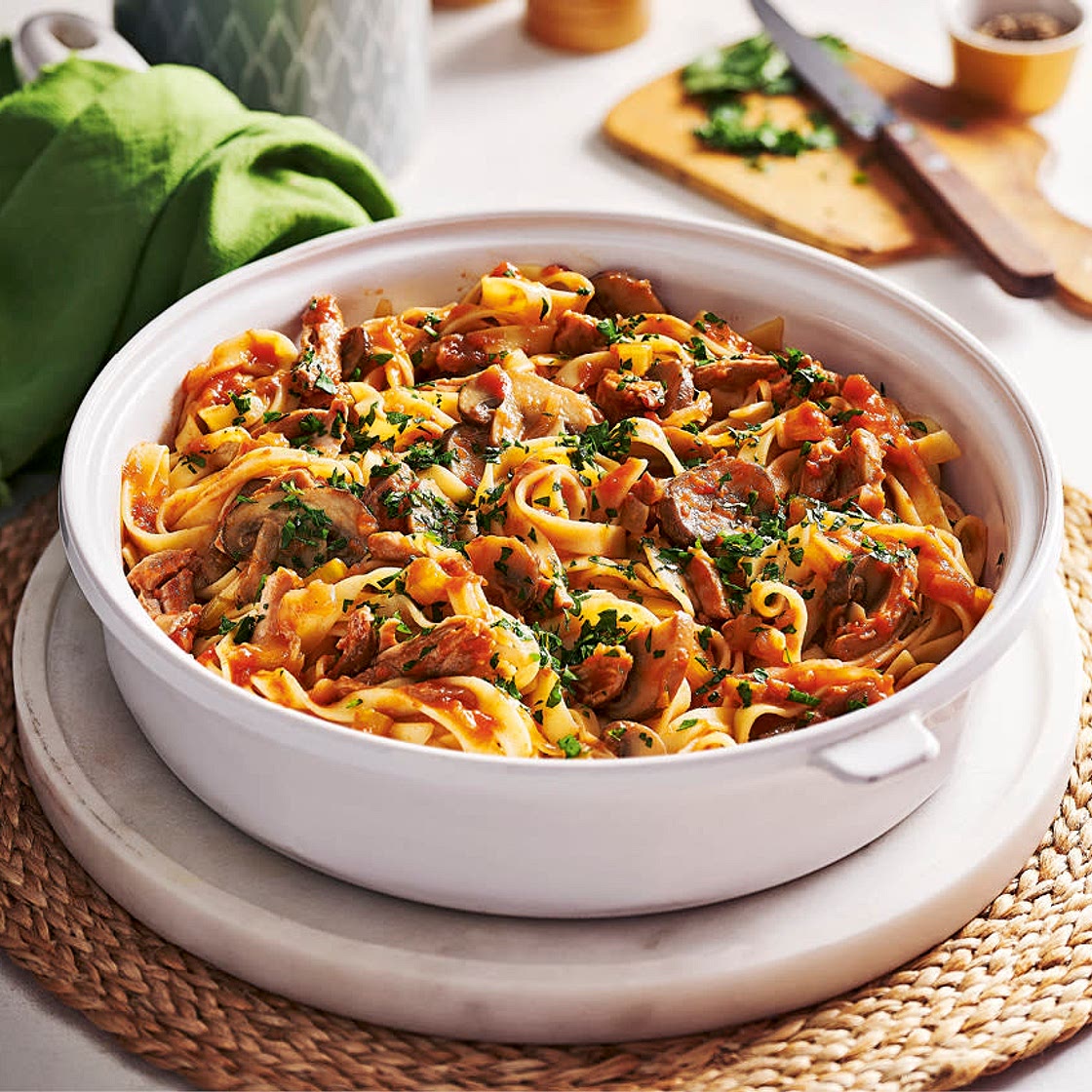 Slimming world chicken and red wine pasta 
