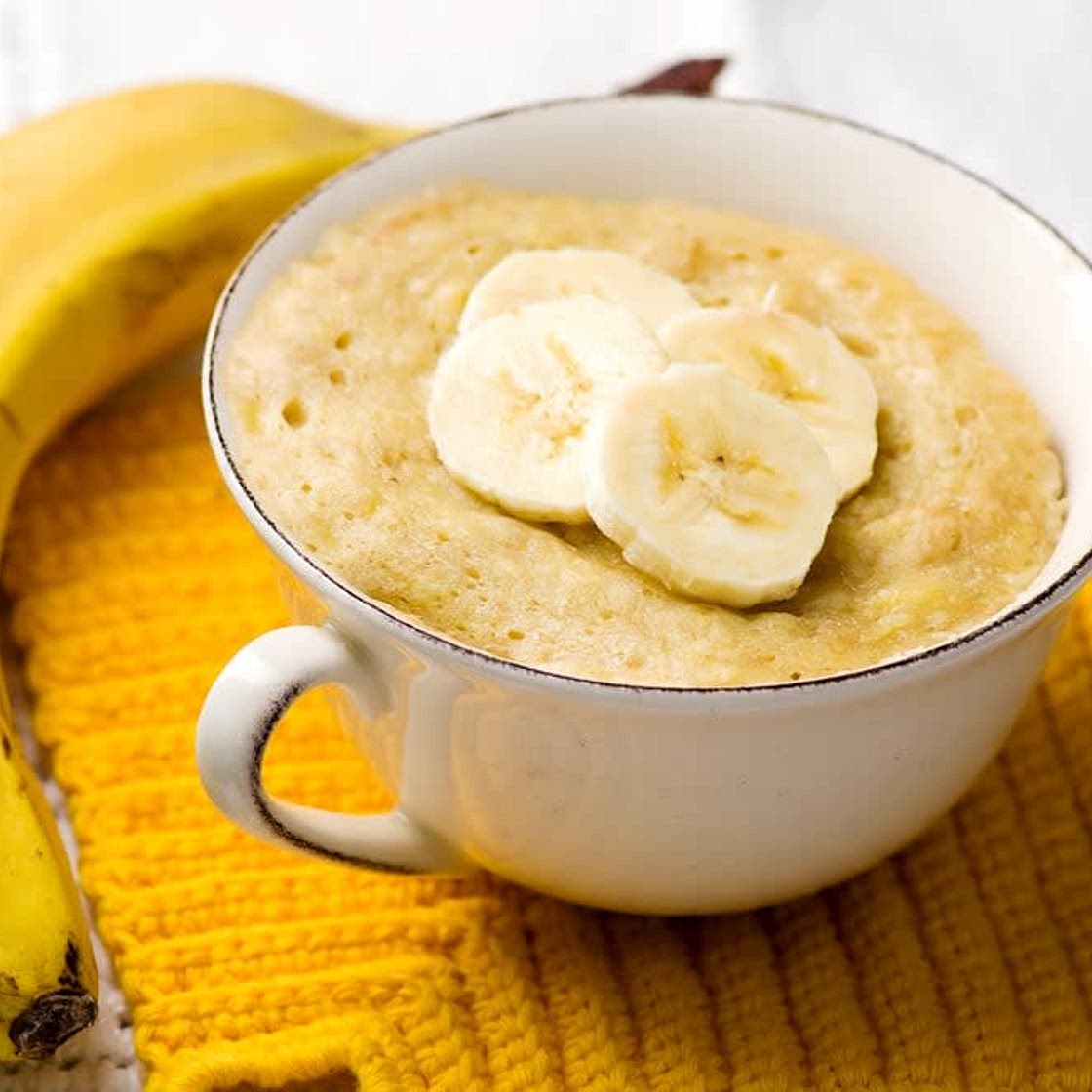 Bolo de caneca de banana