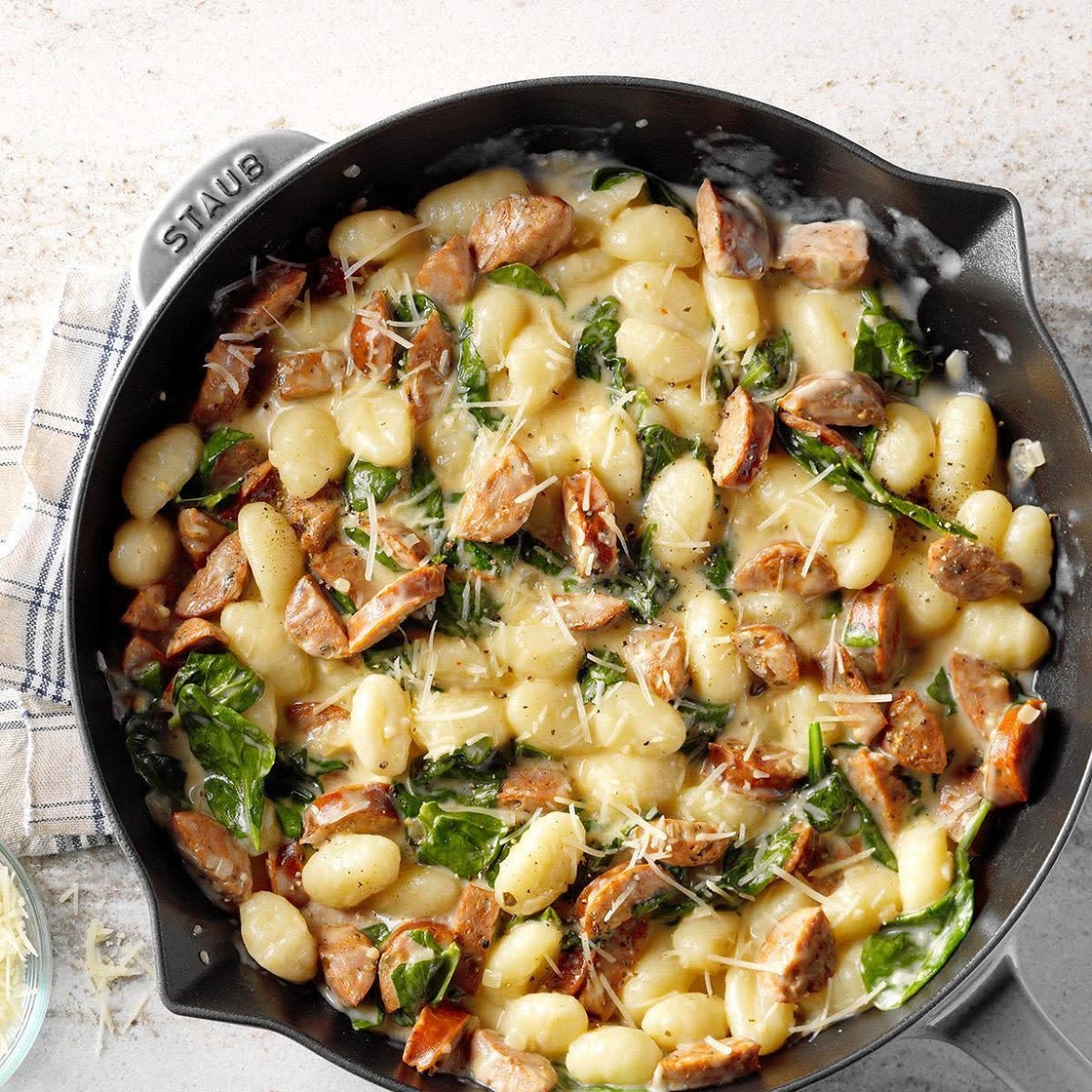 Pesto Chicken Sausage Gnocchi Skillet