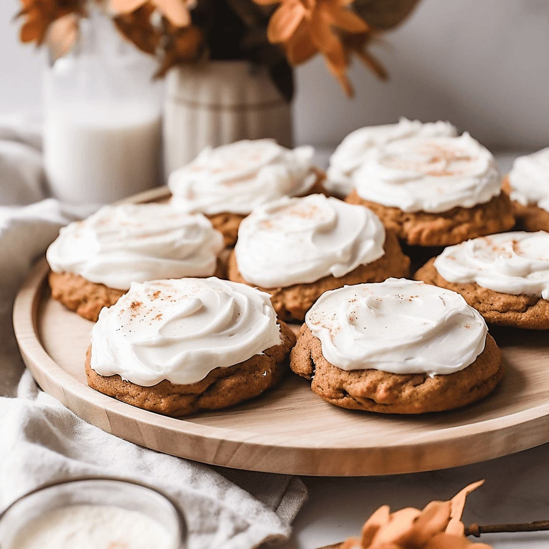 Pumpkin Spice Cookies with Cream Cheese Frosting
