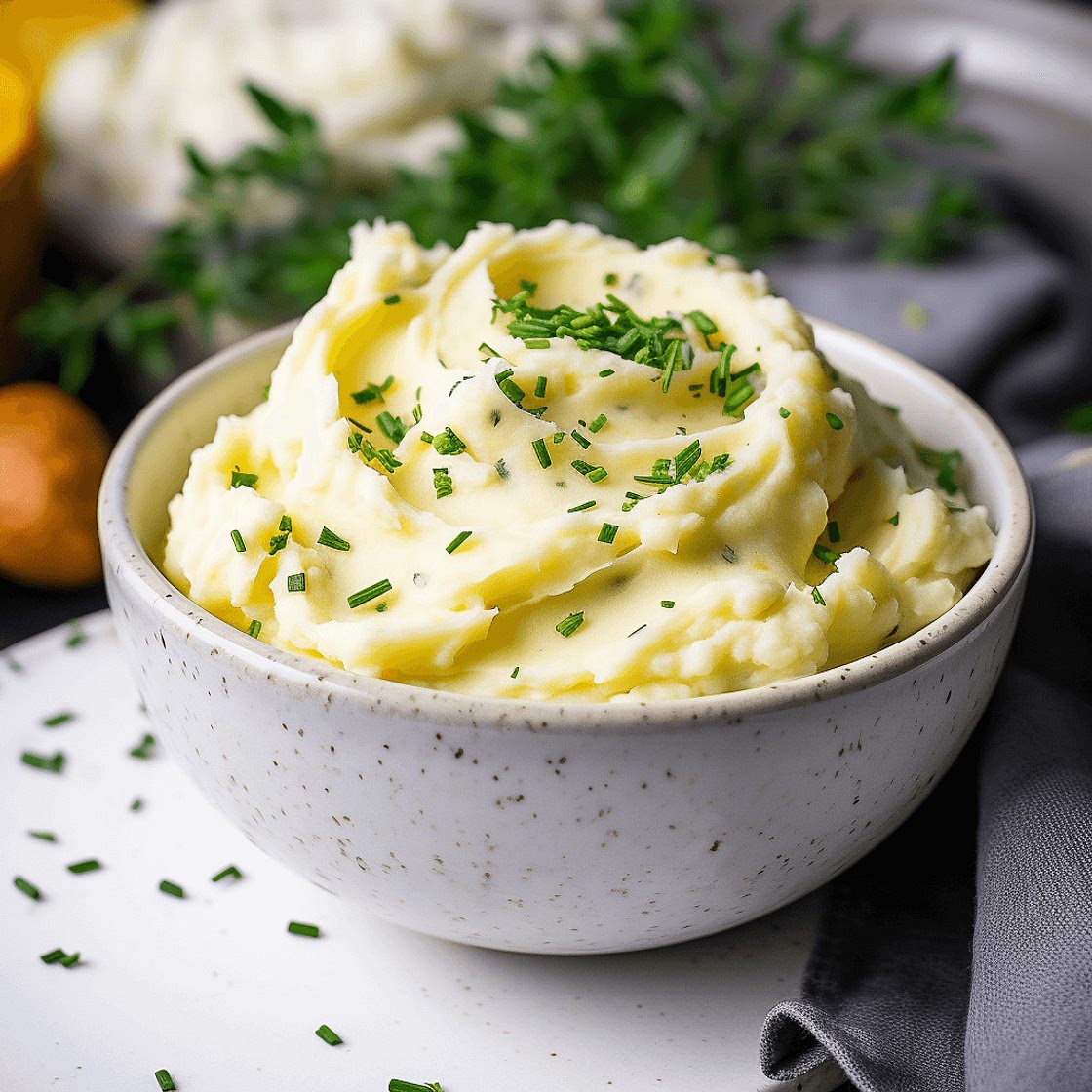 Creamy Mashed Potatoes with Garlic and Herbs