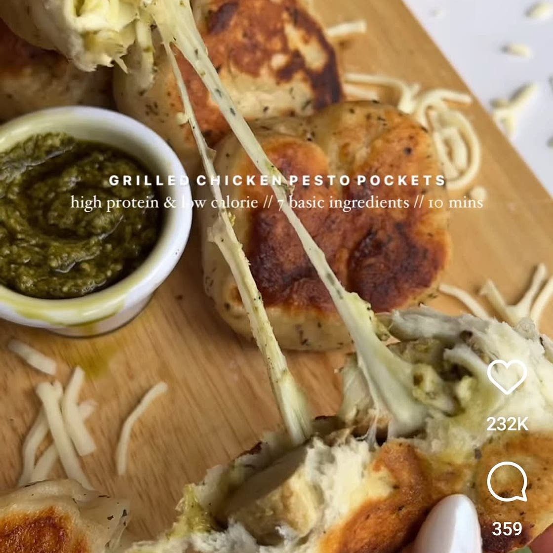Chicken pesto pockets