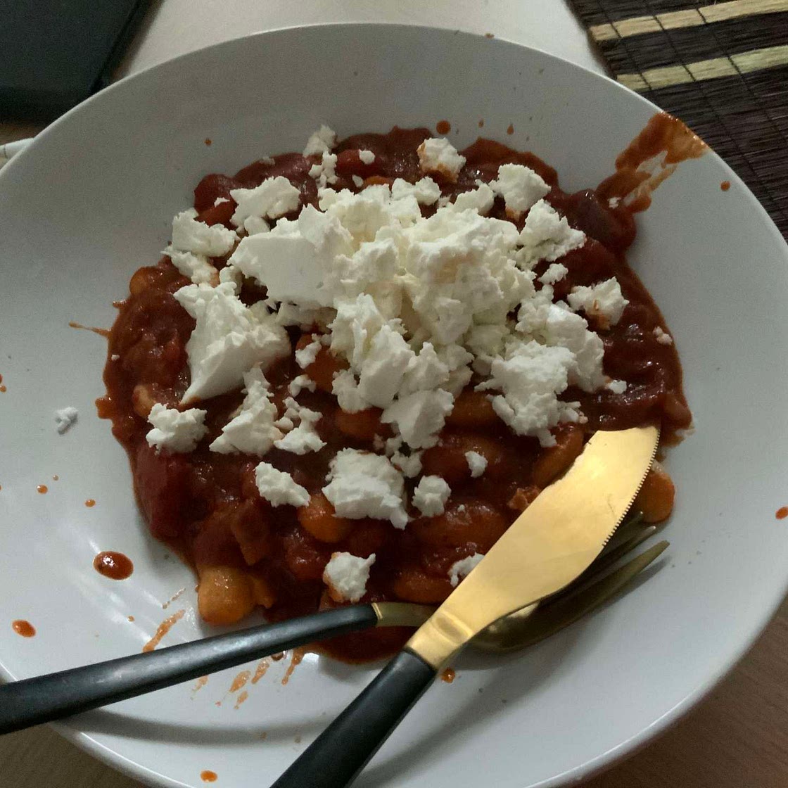 Greek tomato Feta beans