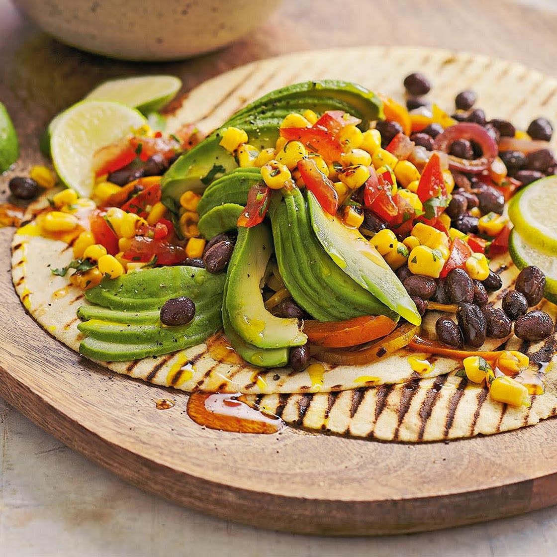 Vegetarian Fajitas with Black Beans and Corn