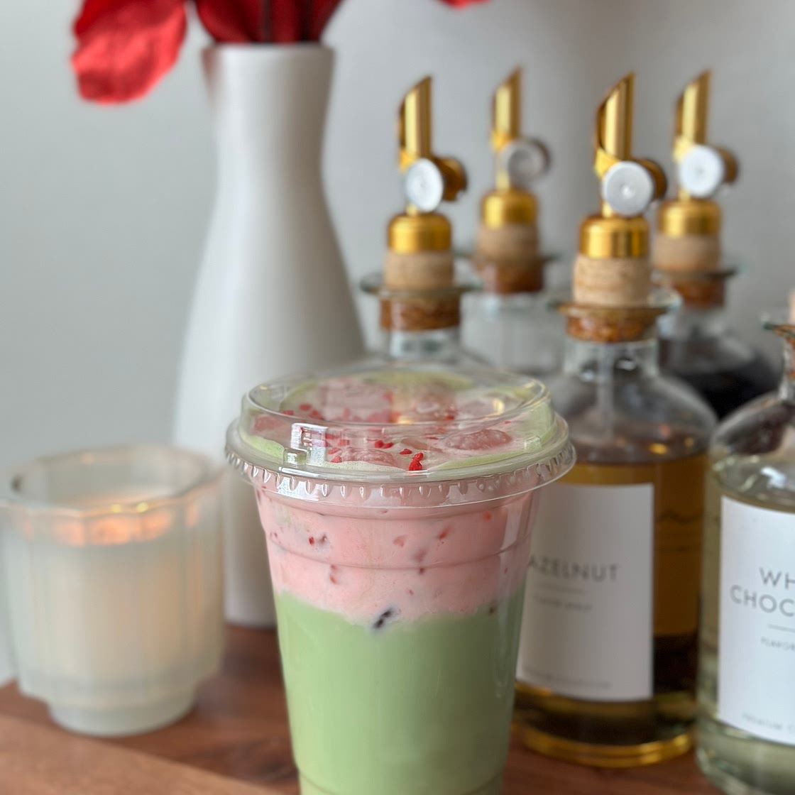 White Chocolate Matcha w/ Strawberry Cold Foam