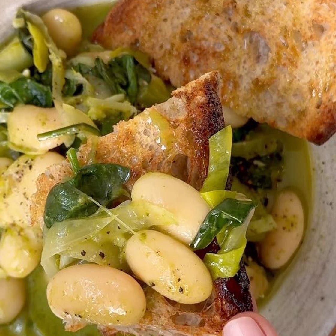 Creamy Leek, Spinach & Butter Bean Bowls