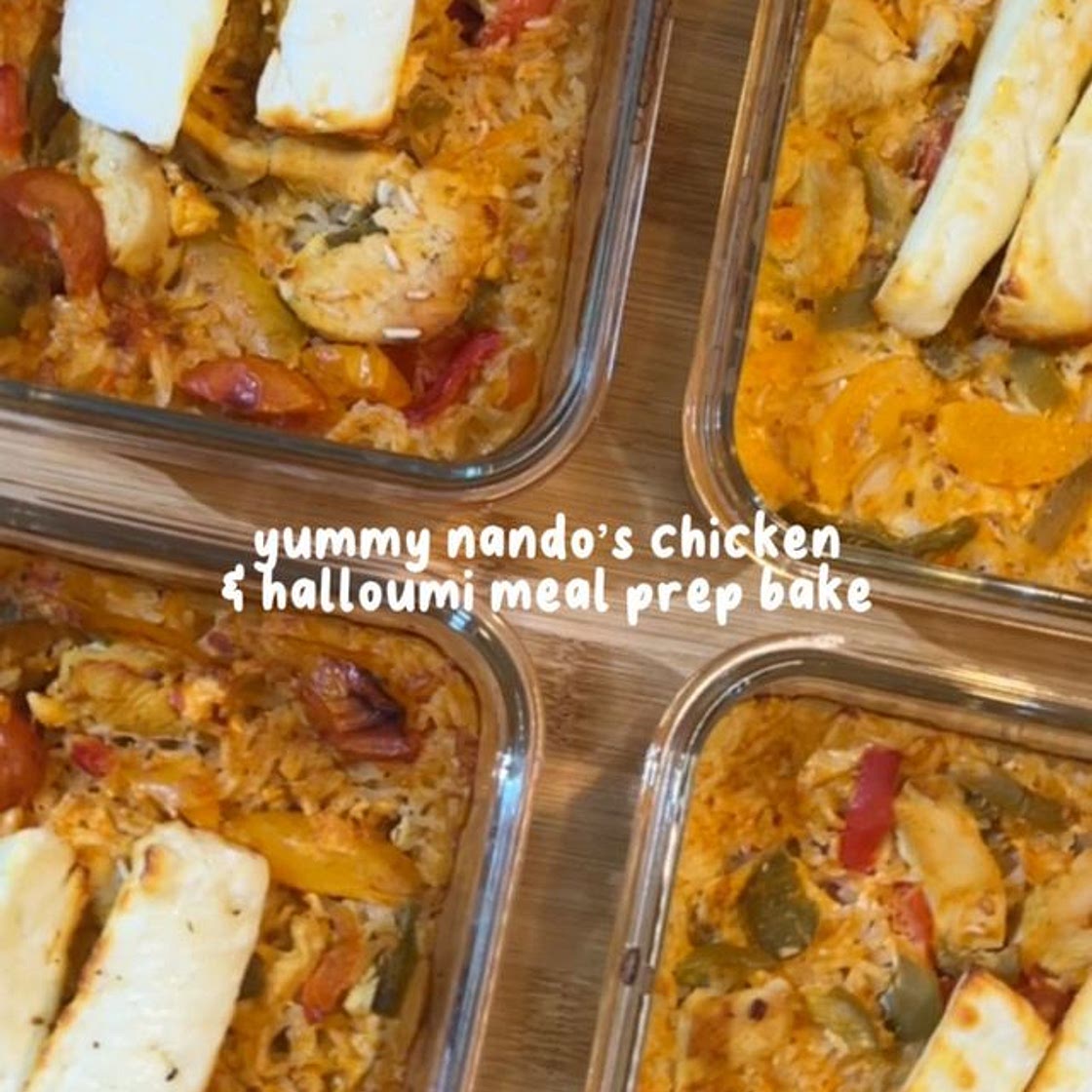 ONE POT NANDOS CHICKEN & HALLOUMI BAKE