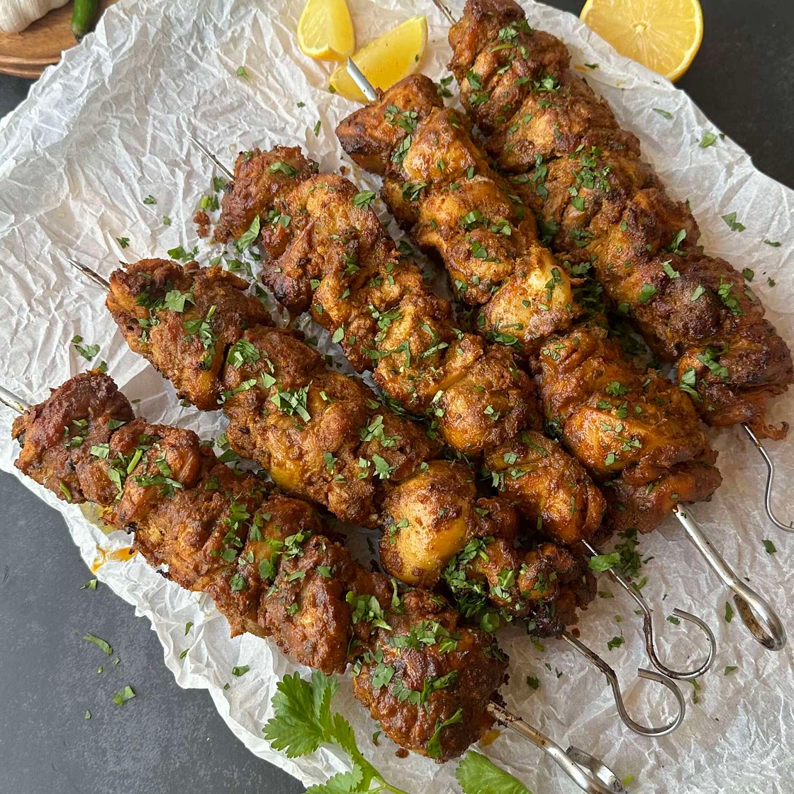 Chicken tikka skewers 