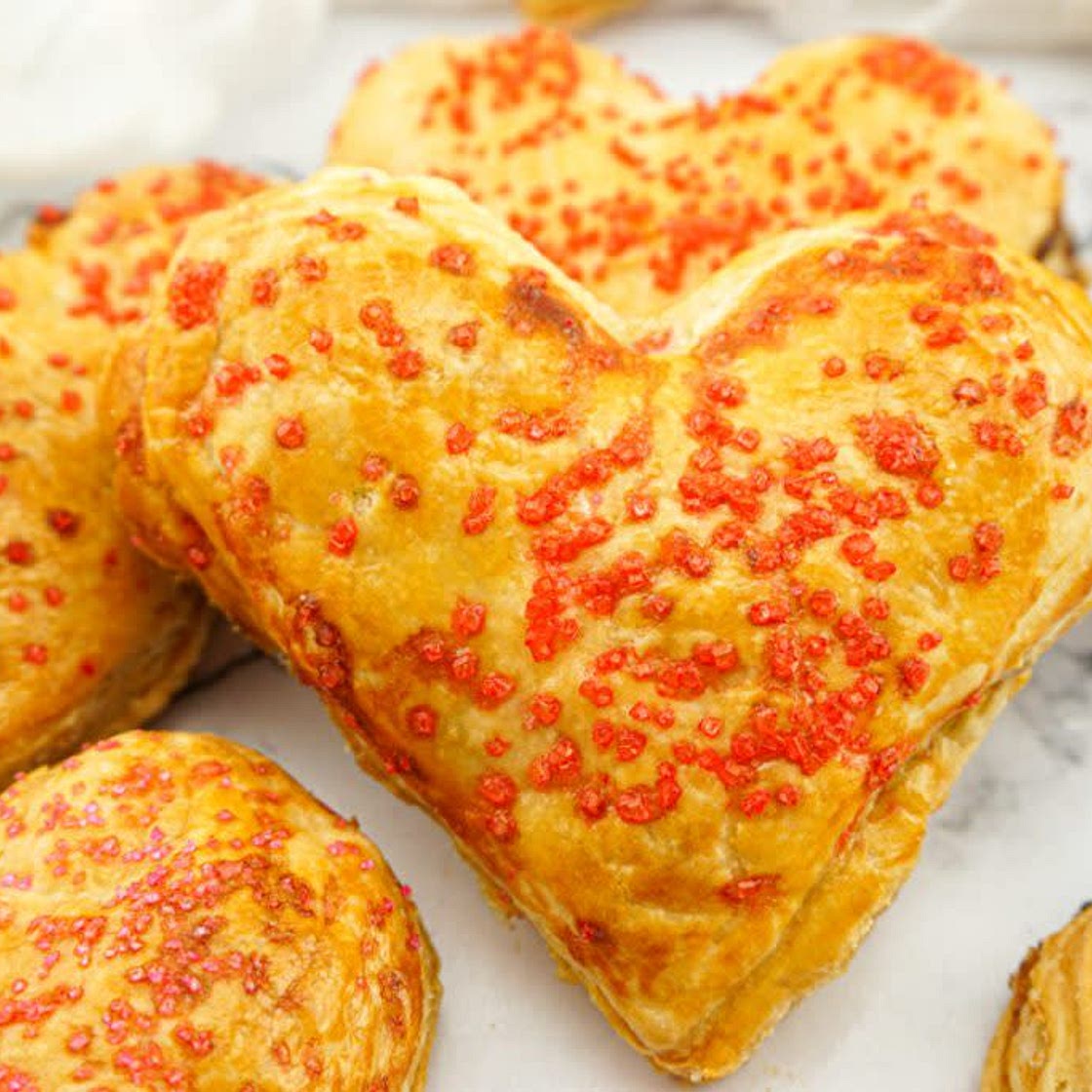 Nutella Filled Heart Puff Pastries