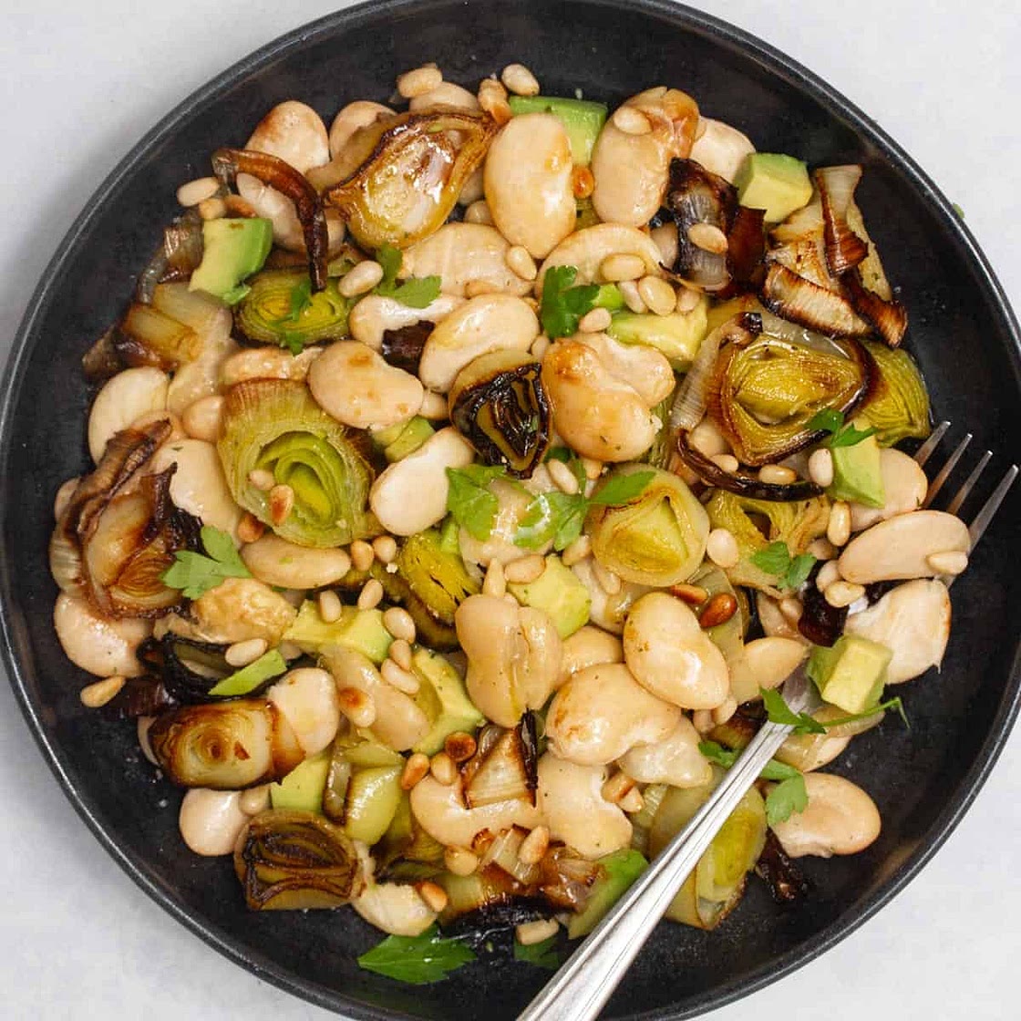 Roasted Leek And Butter bean Salad