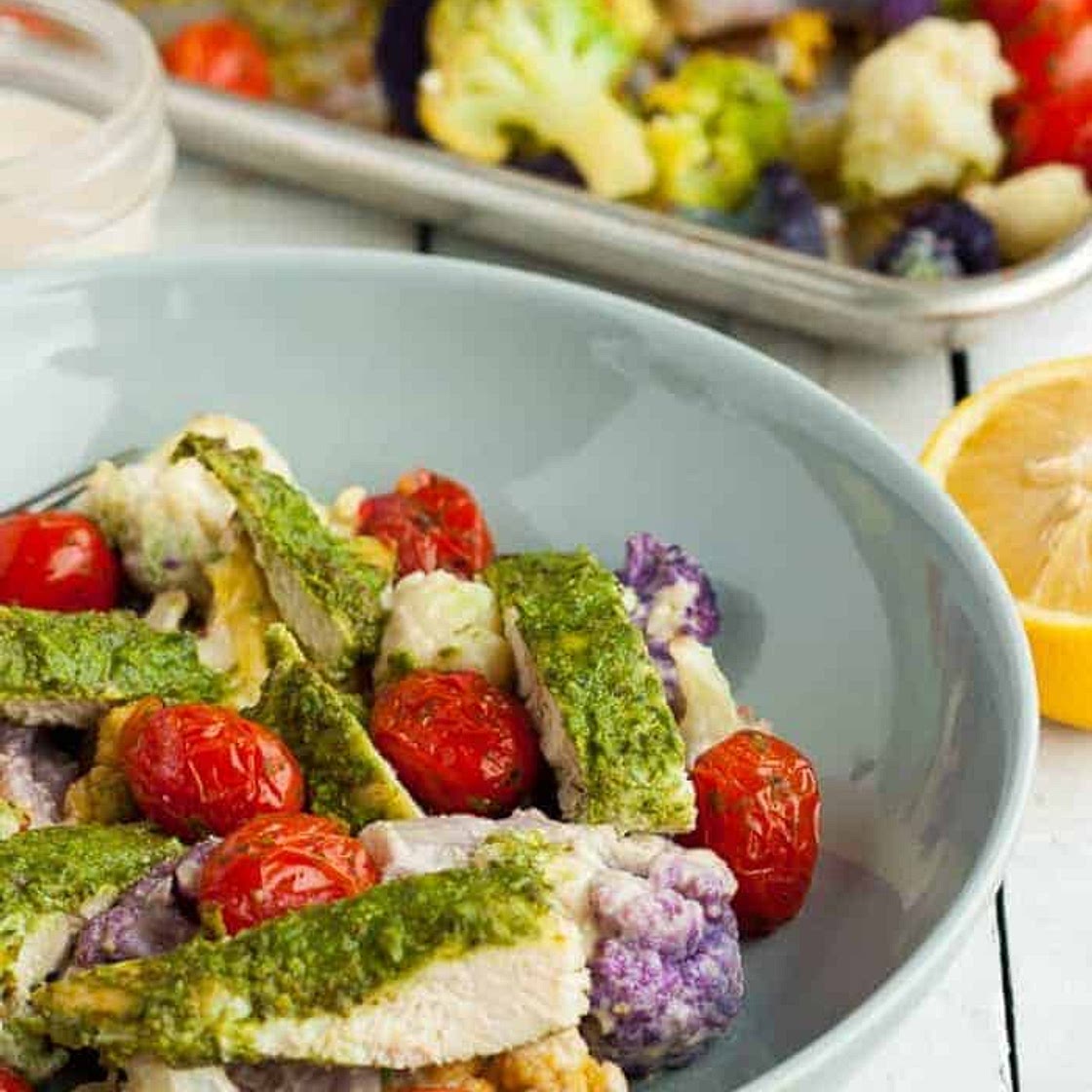 Pesto Chicken and Cauliflower {Whole30, Paleo, Keto, DF}