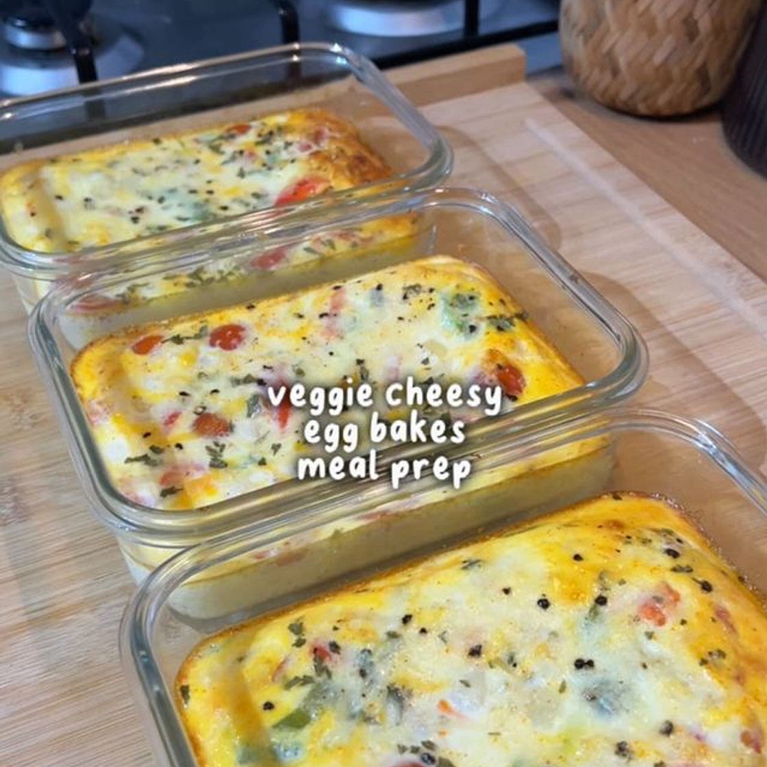 Veggie Cheesy Egg Bake Meal Prep 🥚👩🏻‍🍳
