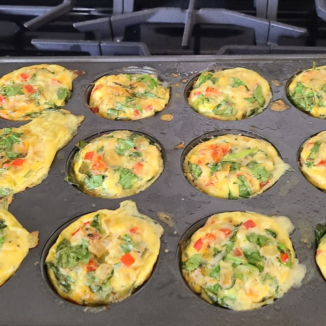 Muffin-Tin Omelets with Feta & Peppers