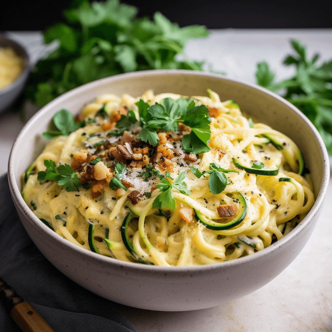 Zucchini Noodle Carbonara