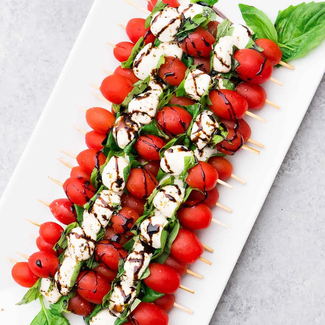 Caprese Skewers with Balsamic Glaze