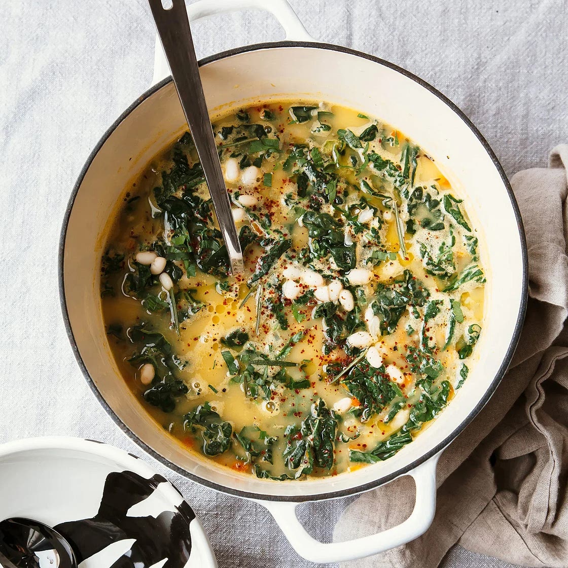 Creamy Tuscan White Bean Soup with Kale and Lemon