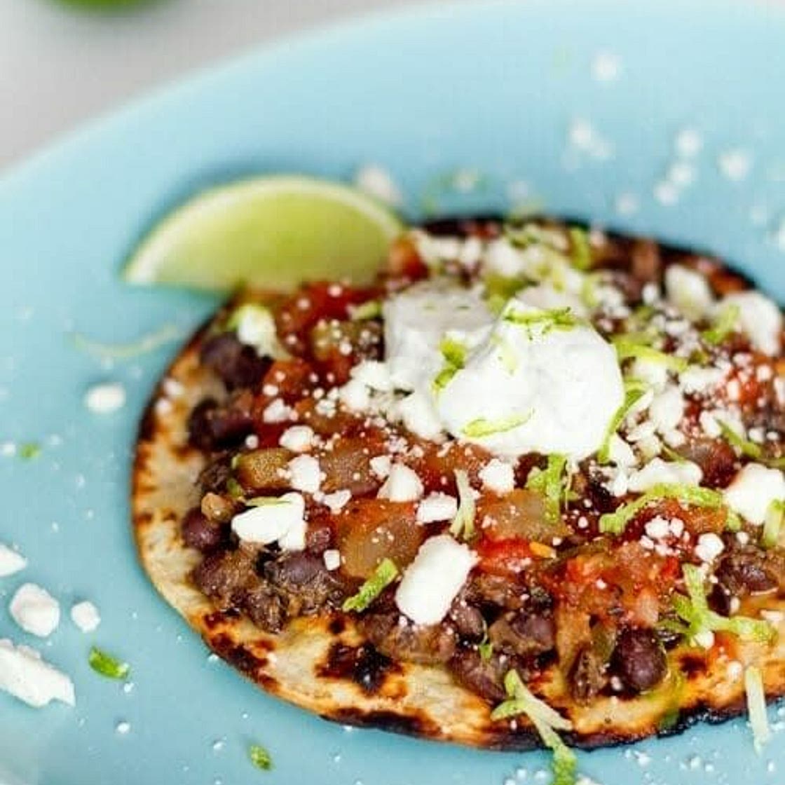 Fiesta Black Bean Tostadas